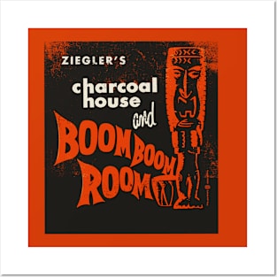 Vintage Charcoal House and Boom Boom Room Tiki Bar Posters and Art